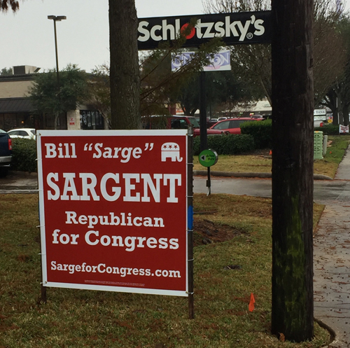 Weber campaign places signs so as to obscure his opponent's signs